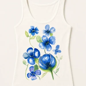 Camiseta de tirantes · Flores azules